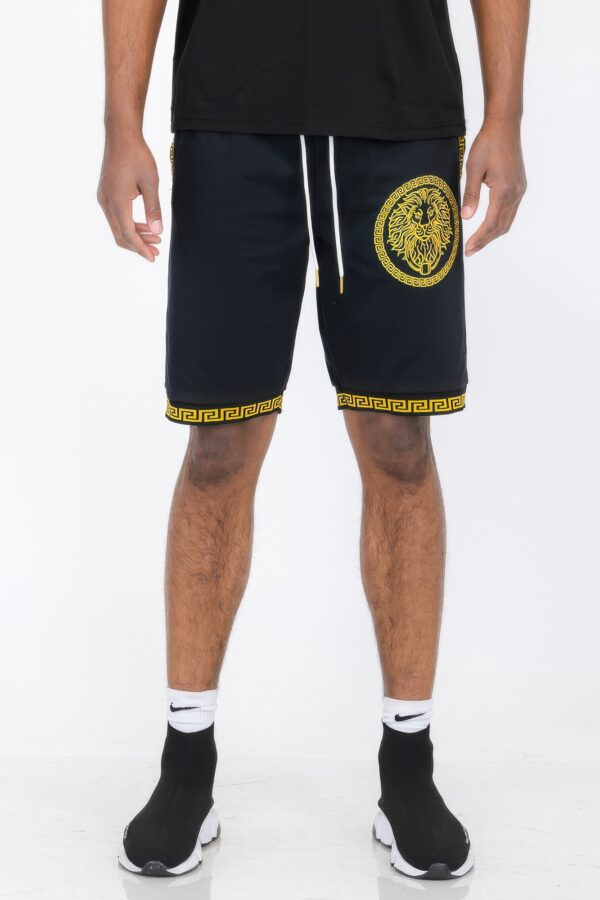 Men’s Black Shorts with Gold Accent – Cotton Blend
