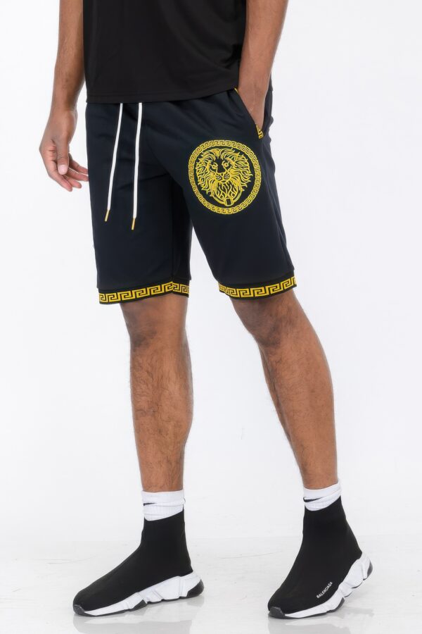 Men’s Black Shorts with Gold Accent – Cotton Blend