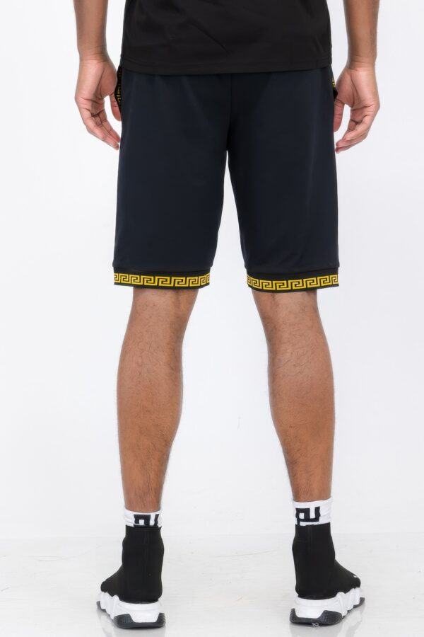 Men’s Black Shorts with Gold Accent – Cotton Blend