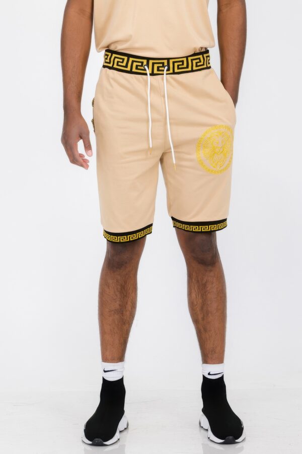 Men’s Black Shorts with Gold Accent – Cotton Blend