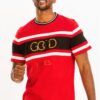 Good Vibes 3D Print Gold Foil Colorblock T-Shirt
