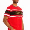 Good Vibes 3D Print Gold Foil Colorblock T-Shirt