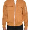 Men’s Cotton Zip-Up Jacket with Ribbed Trim