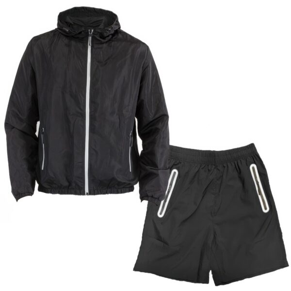 Lightweight Waterproof Hooded Jacket & Running Shorts Set