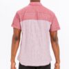 Two-Tone Short Sleeve Button-Down Shirt – Red