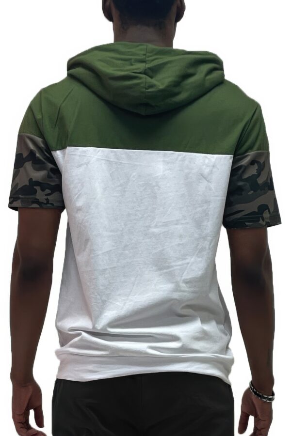 Camo Block Hooded Shirt – Short Sleeve Cotton