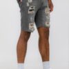Slim Distressed Stretch Denim Shorts – Men’s