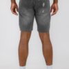 Slim Distressed Stretch Denim Shorts – Men’s