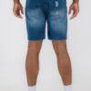 Slim Distressed Stretch Denim Shorts – Men’s