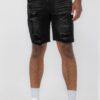 Slim Distressed Stretch Denim Shorts – Men’s