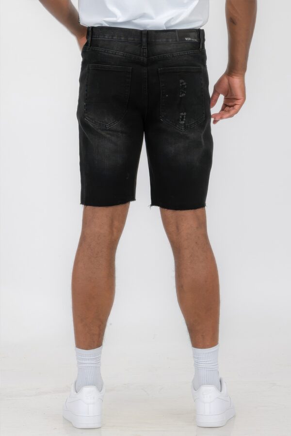 Slim Distressed Stretch Denim Shorts – Men’s