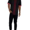 Men’s Taped Baseball Jersey – Button-Front Polyester