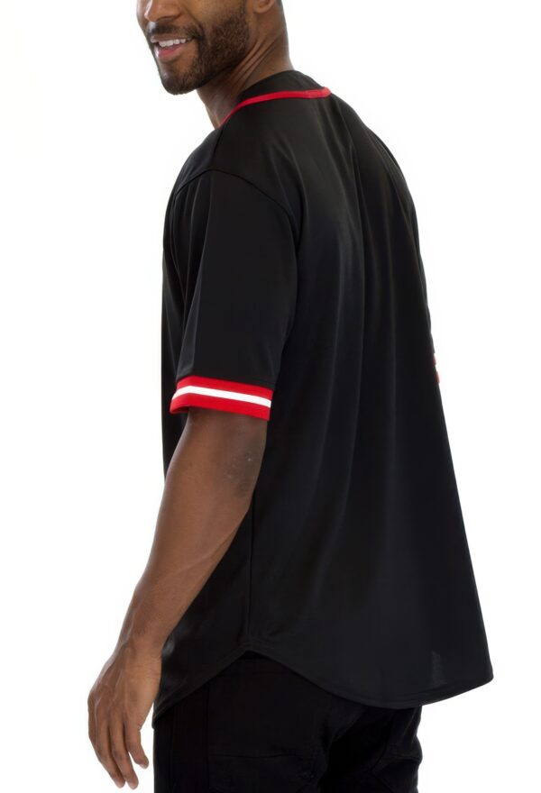 Men’s Taped Baseball Jersey – Button-Front Polyester
