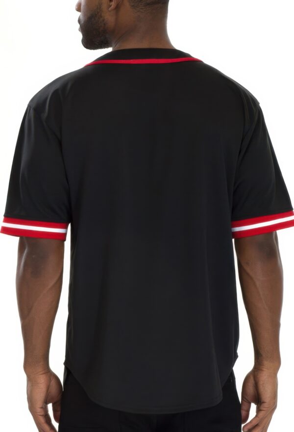 Men’s Taped Baseball Jersey – Button-Front Polyester