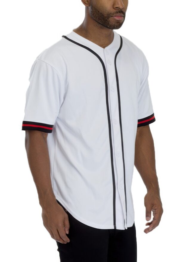 Men’s Taped Baseball Jersey – Button-Front Polyester