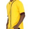 Men’s Taped Baseball Jersey – Button-Front Polyester