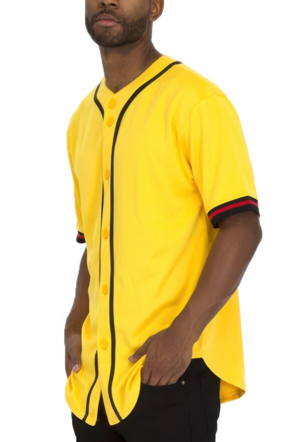 Men’s Taped Baseball Jersey – Button-Front Polyester