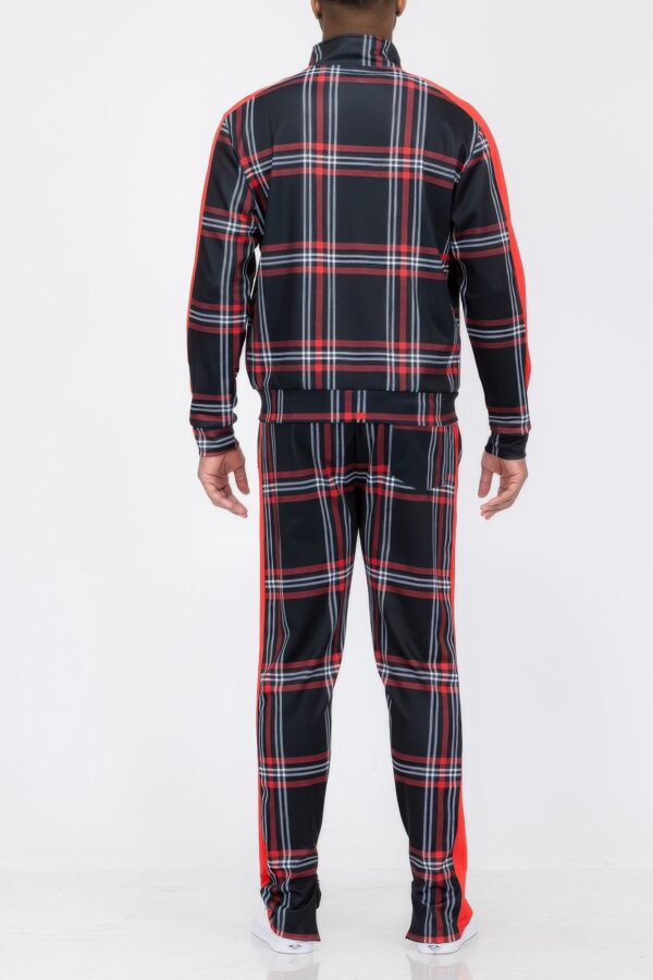 Plaid Checkered Full-Zip Track Suit – Men’s