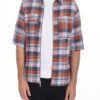 Men’s Short-Sleeve Zipper Shirt – Checker Plaid