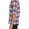 Men’s Short-Sleeve Zipper Shirt – Checker Plaid
