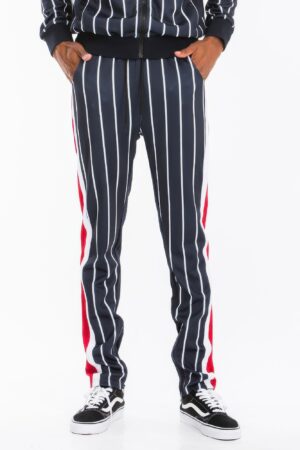 Printed Poly Span Track Pants with Ankle Zipper