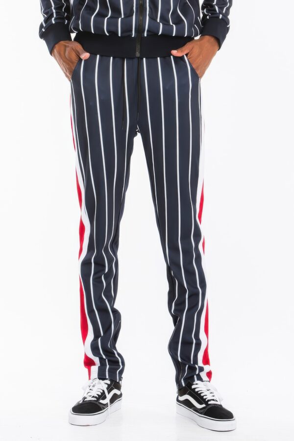 Printed Poly Span Track Pants with Ankle Zipper