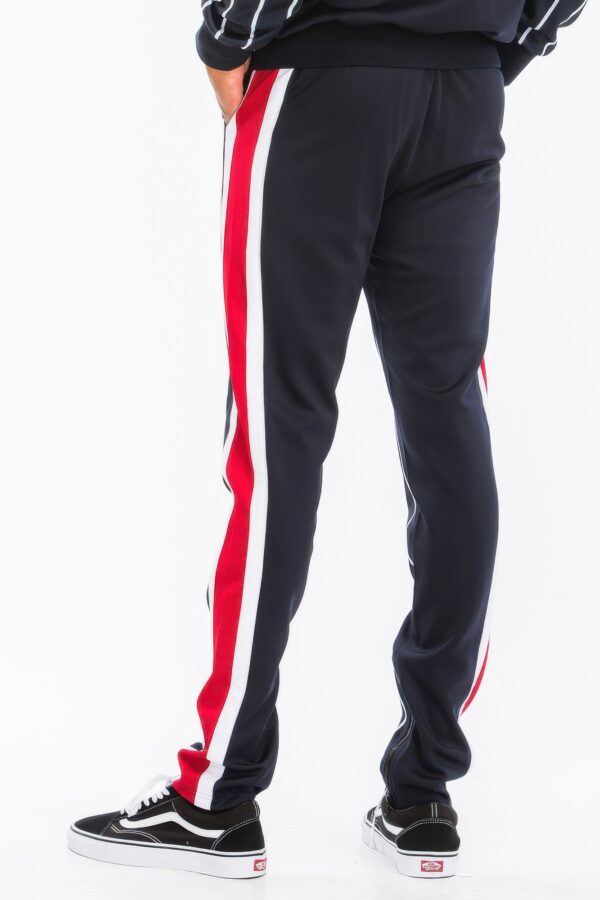 Printed Poly Span Track Pants with Ankle Zipper