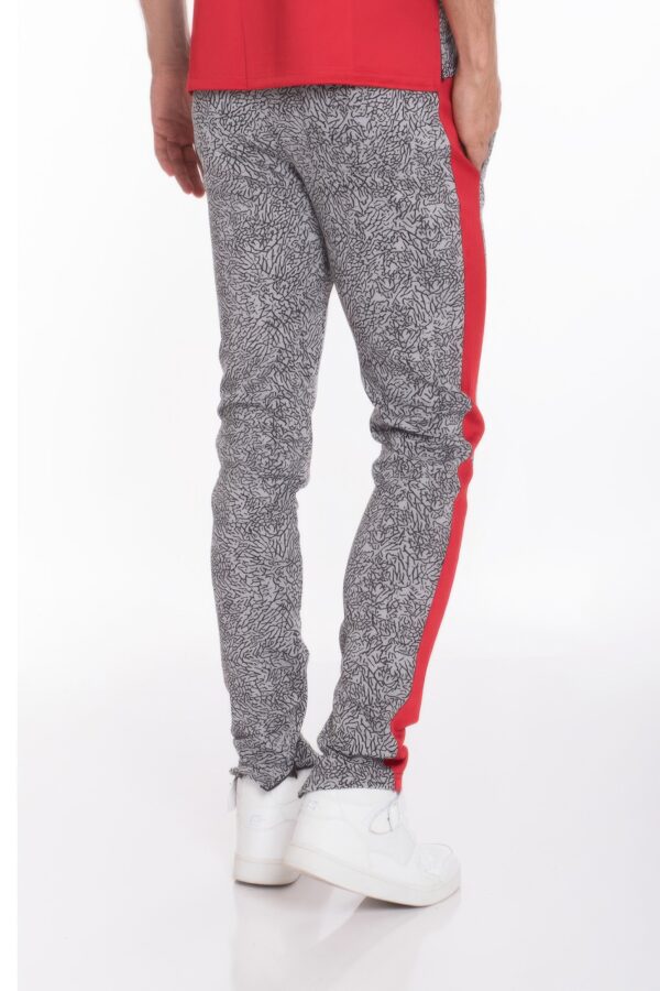 Elephant Print Track Pants with Ankle Zippers
