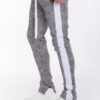 Elephant Print Track Pants with Ankle Zippers