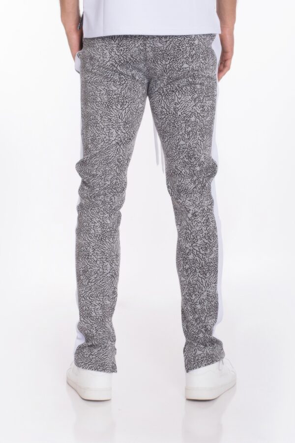Elephant Print Track Pants with Ankle Zippers