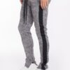 Elephant Print Track Pants with Ankle Zippers
