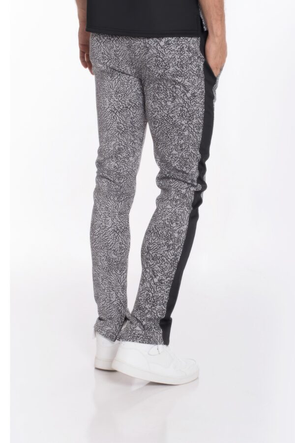 Elephant Print Track Pants with Ankle Zippers