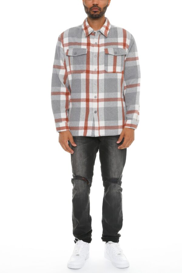 Men’s Checkered Soft Flannel Shacket – Brushed Plaid