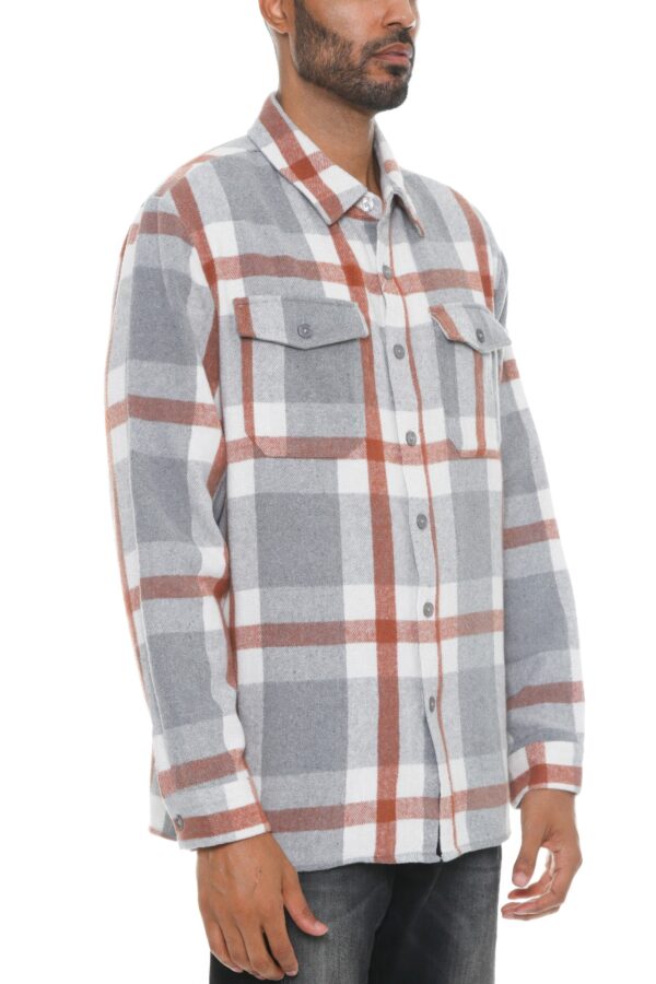 Men’s Checkered Soft Flannel Shacket – Brushed Plaid