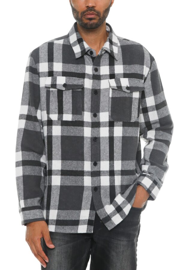 Men’s Checkered Soft Flannel Shacket – Brushed Plaid