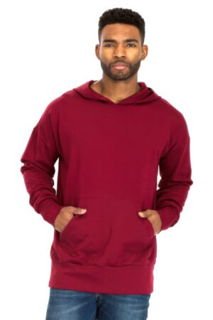 Drop Shoulder Hoodie – Heavyweight Pullover in Burgundy