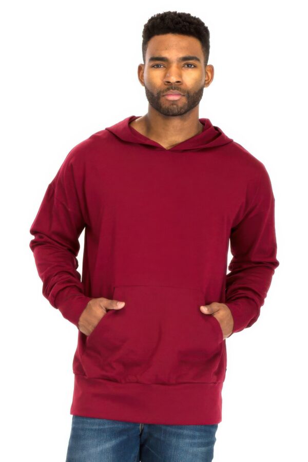 Drop Shoulder Hoodie – Heavyweight Pullover in Burgundy