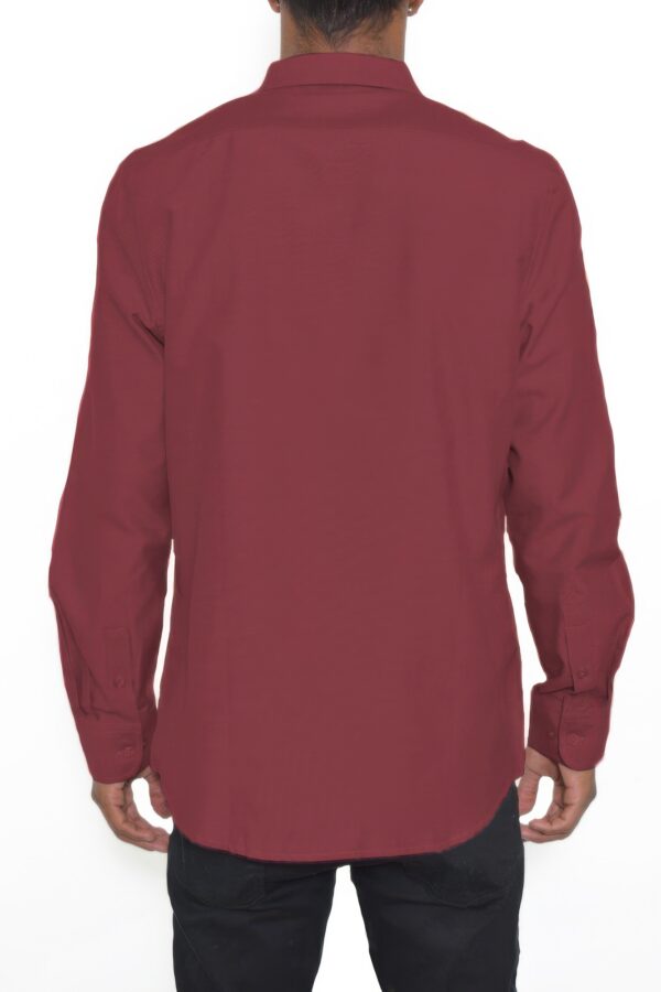 Men’s Solid Long-Sleeve Button-Down Shirt – Regular Fit