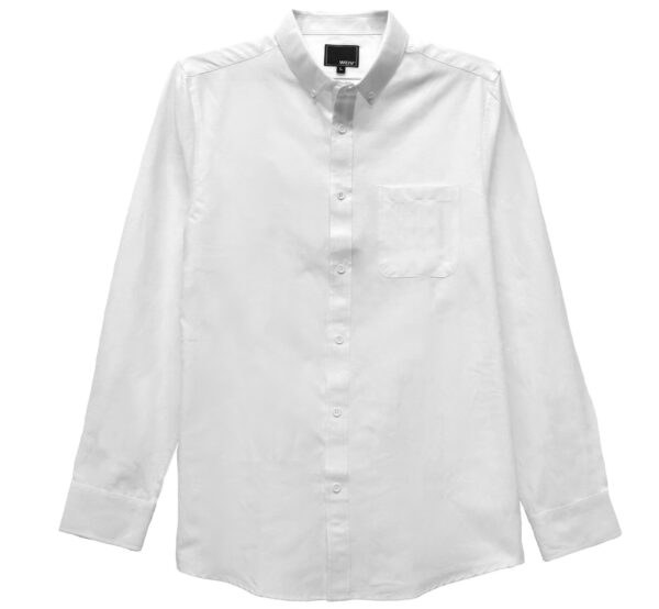 Men’s Solid Long-Sleeve Button-Down Shirt – Regular Fit