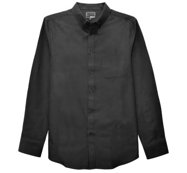 Men’s Solid Long-Sleeve Button-Down Shirt – Regular Fit