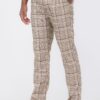 Men’s Slim Plaid Trouser Pants – Mocha