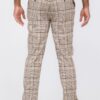Men’s Slim Plaid Trouser Pants – Mocha