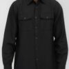 Men’s Solid Flannel Shirt – Dual Button Front