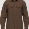 Men’s Solid Flannel Shirt – Dual Button Front