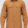 Men’s Solid Flannel Shirt – Dual Button Front