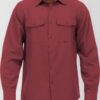 Men’s Solid Flannel Shirt – Dual Button Front