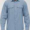 Men’s Solid Flannel Shirt – Dual Button Front