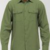 Men’s Solid Flannel Shirt – Dual Button Front