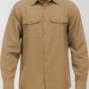 Men’s Solid Flannel Shirt – Dual Button Front