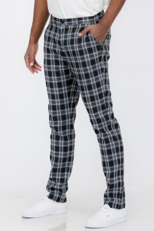 Plaid Trouser Pants – Slim Tailored, Black